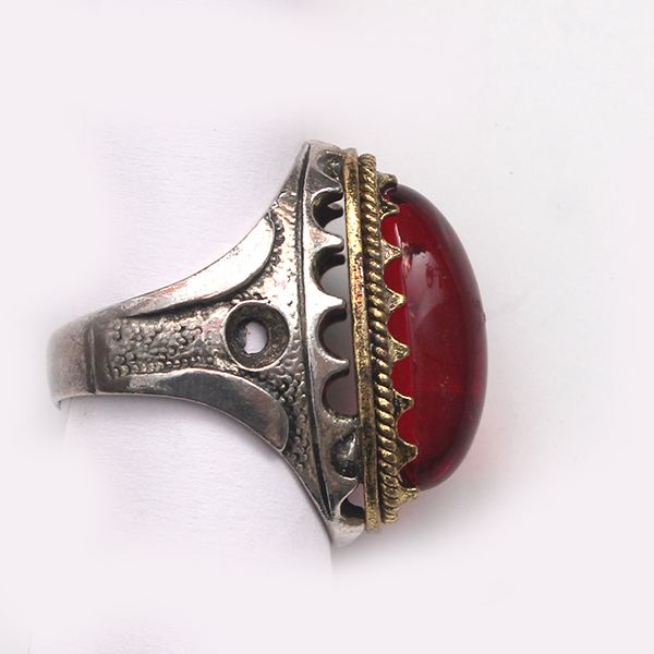 Red hakik clearance stone ring